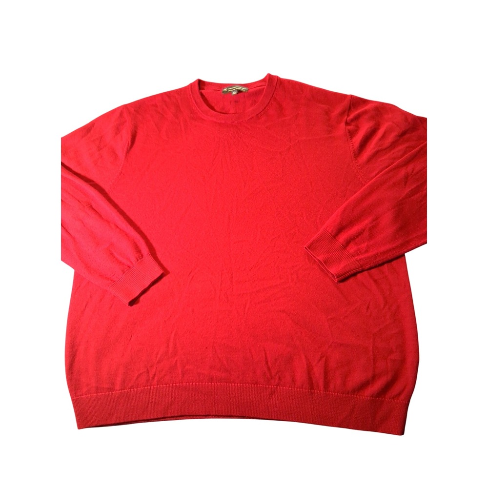 Hart Schaffner Marx Red Extra Fine Merino Wool Crewneck Sweater Mens XXL